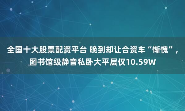全国十大股票配资平台 晚到却让合资车“惭愧”，图书馆级静音私卧大平层仅10.59W